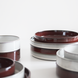 Glossy Garnet Red Straight Edge Dinnerware (Plates and Bowls)