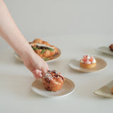 Toasted Oatmeal Rim Mini Side Plate