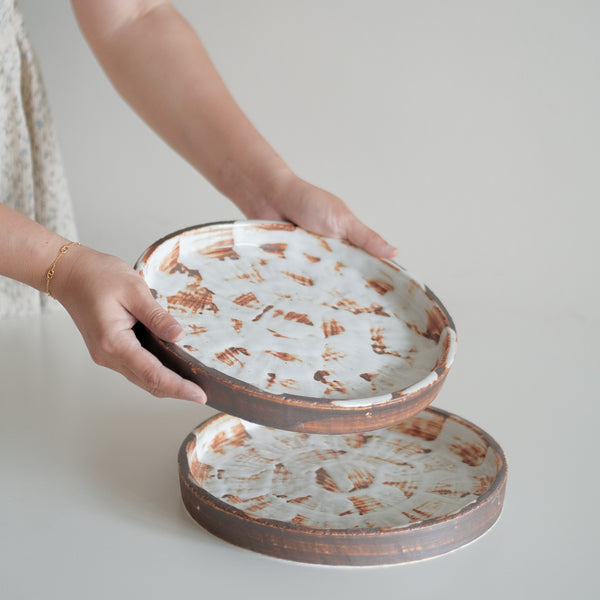 Brushed Sienna Raised Edge Dinner Plate