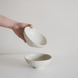 Cream Organic Dimpled Handbrushed Rice Bowl