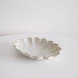 Speckled White Large Scallop Platter