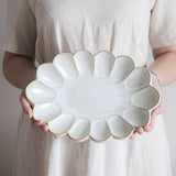 Speckled White Large Scallop Platter