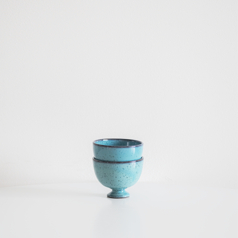 Glossy Byzantine Blue Dessert Cup