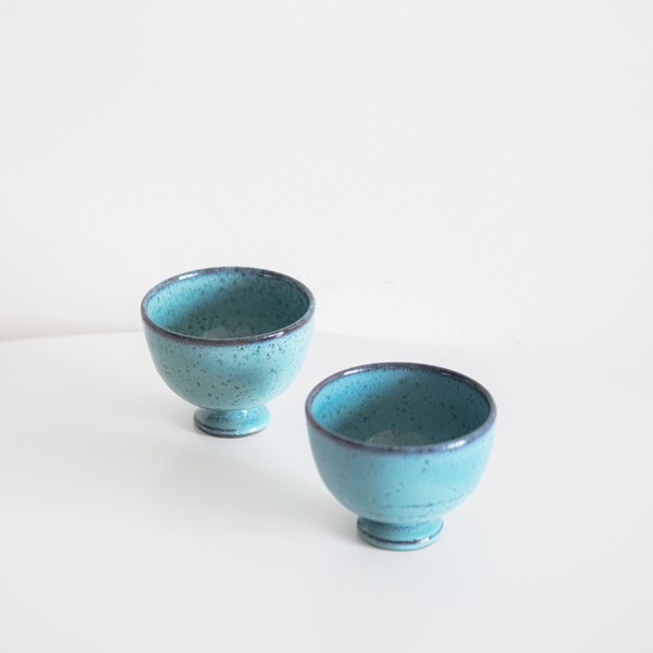 Glossy Byzantine Blue Dessert Cup