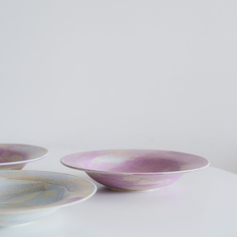 Dusk Marble Wide Rim Pasta Plate