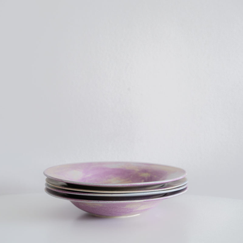 Dusk Marble Wide Rim Pasta Plate
