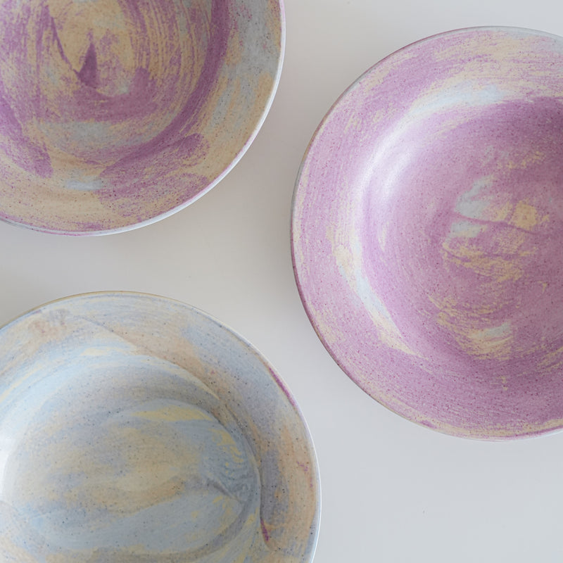 Dusk Marble Wide Rim Pasta Plate