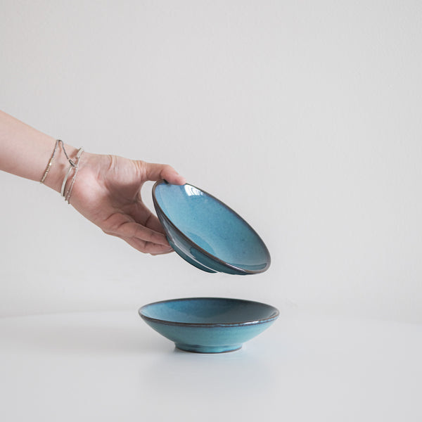 Glossy Aquamarine Blue Dip Dish Bowl