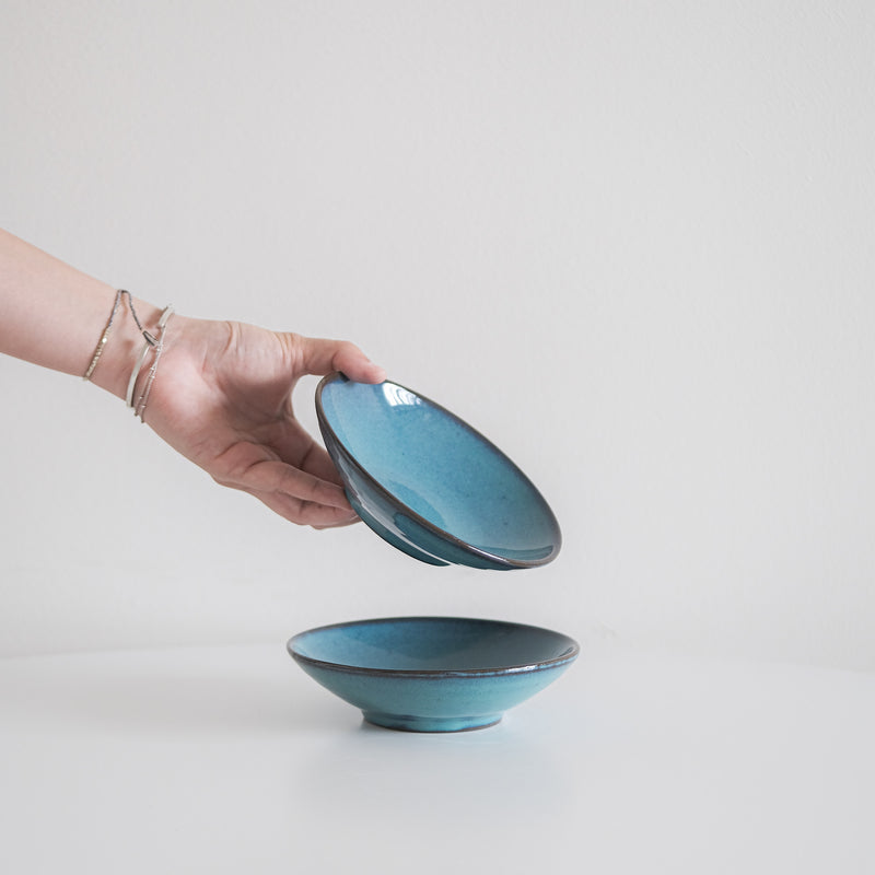 Glossy Aquamarine Blue Dip Dish Bowl