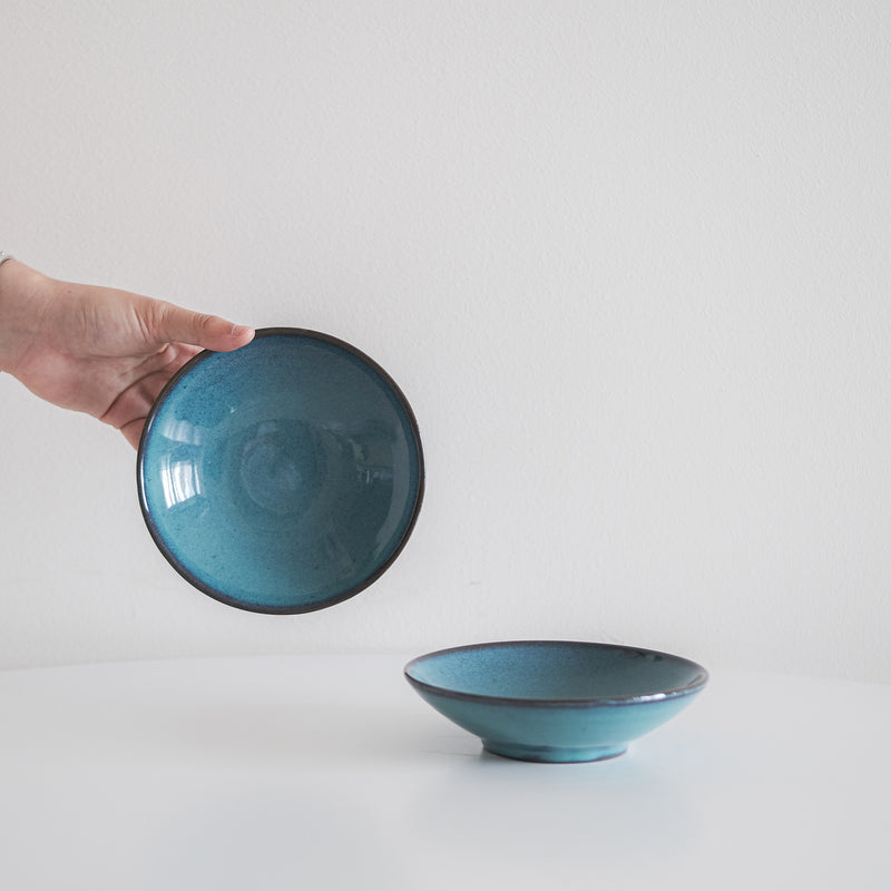 Glossy Aquamarine Blue Dip Dish Bowl