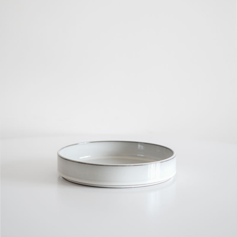 Glossy Salt White Straight Edge Dinnerware (Plates and Bowls)
