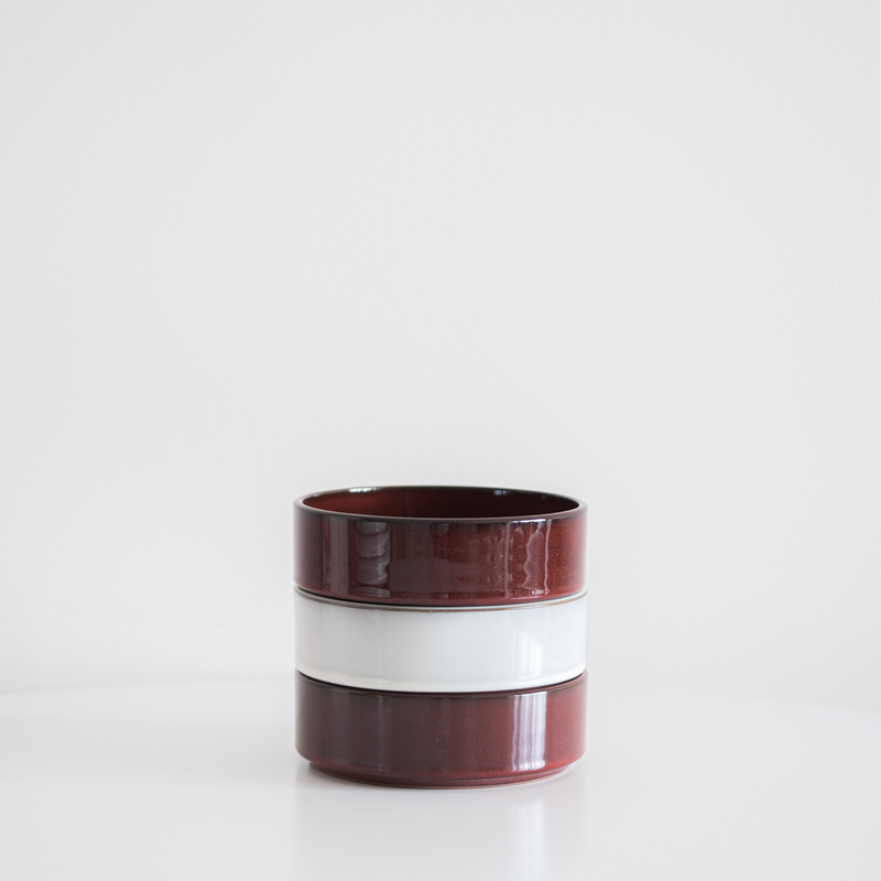 Glossy Garnet Red Straight Edge Dinnerware (Plates and Bowls)