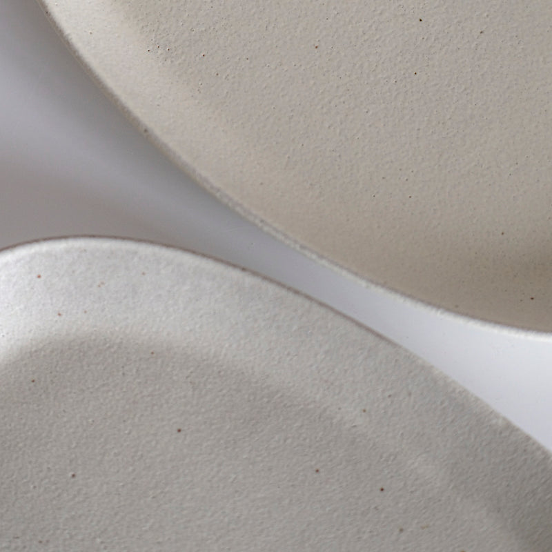 Almond White Long Oval Plate