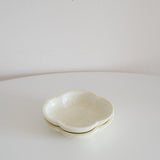 Speckled Bavarian Cream Cloud Shaped Saucer