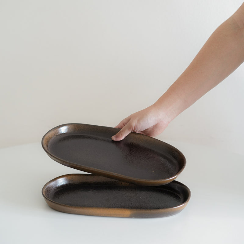 Pecan Brown Long Serving Platter