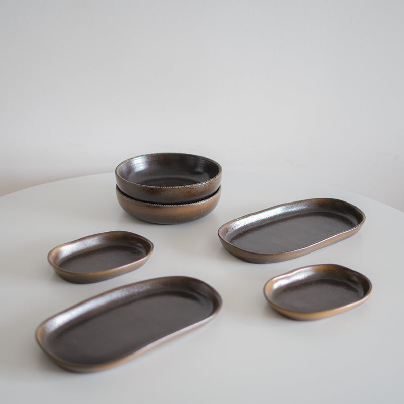 Pecan Brown Long Serving Platter