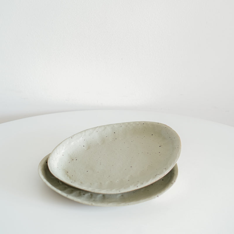 Speckled Green Pistachio Organic Shaped Plate