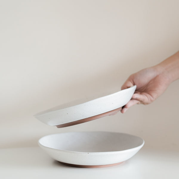 Speckled White Dimpled Pasta Dish (11")