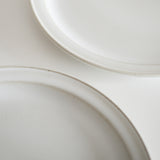 Speckled White Wide Rim Base Dinner Steak Plate