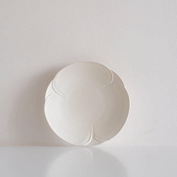 Frost White Camellia Floral Side Plate (8")
