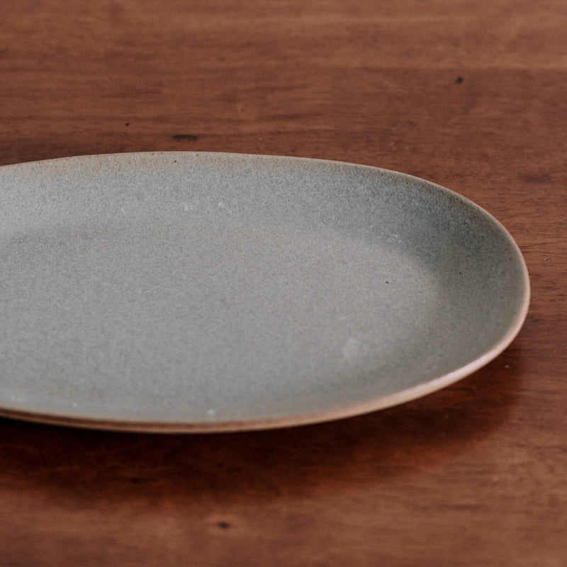 Matte Slate Grey Long Oval Plate