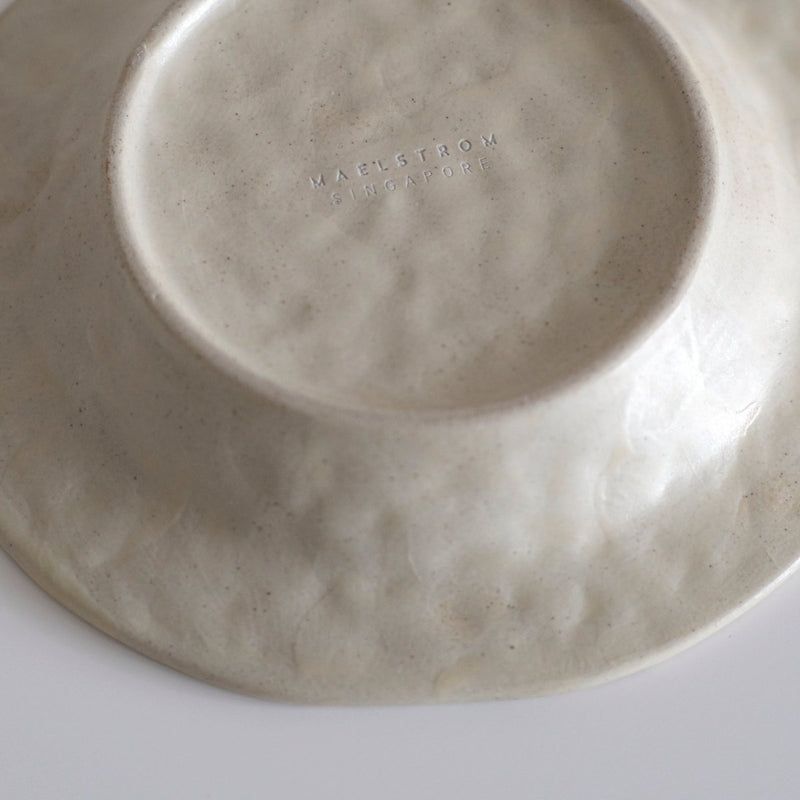 Organic Dimpled Handglazed Wide Rim Plate (8")