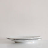 Organic Shaped Rustic White Dinner Plate