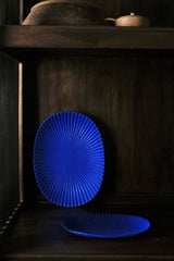 Persian Blue Scallop Oval Plate (2 Sizes - Grande & Petite)