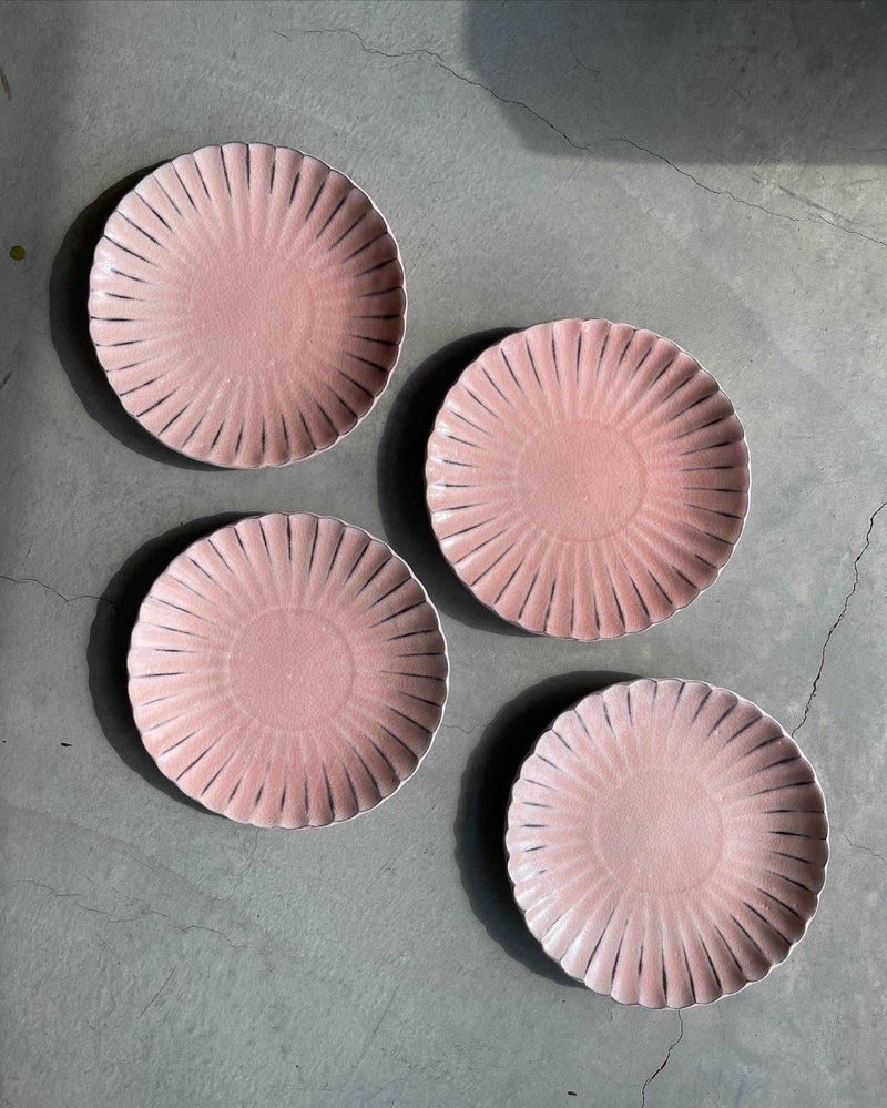 Sakura Pink Crackled Glaze Floral Side Plate