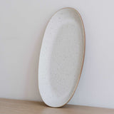 Speckled White Long Oval Plate