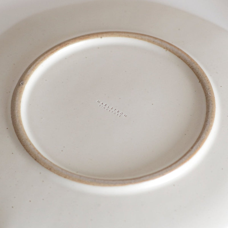 Speckled White Organic Hand Pressed Side Plate (8")