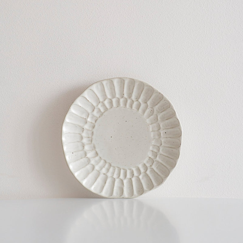 Speckled White Organic Hand Pressed Side Plate (8")