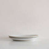Speckled White Oval Plate with Burnt Rim