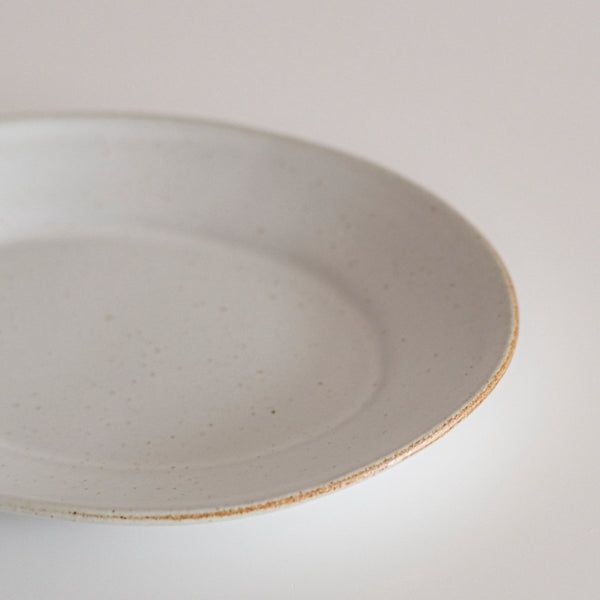 Speckled White Oval Plate with Burnt Rim